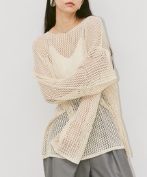 linen like mesh knit tops / リネンライクメッシュニットトップス