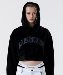 【RUNNING HIGH 】アーチ ロゴ レイヤード クロップ フーディー / ARCH LOGO LAYERED CROP HOODIE