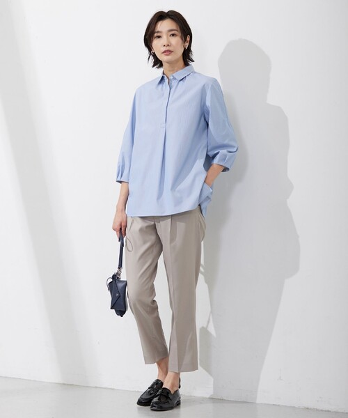J.PRESS(ジェイプレス)の「【セットアップ対応・洗える・UVケア・速乾】 OXIJEWELストレッチ テーパード パンツ(その他パンツ・レディース・ライトグレー系/ベージュ系/ネイビー系・T13/T15/T17)」の18枚目の写真