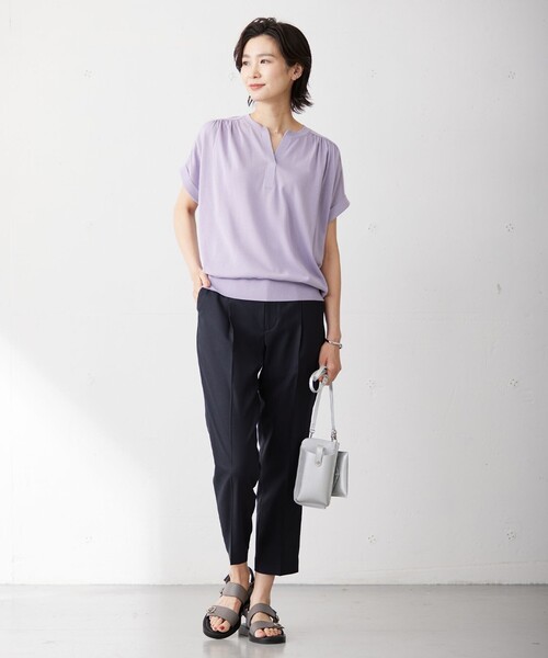 J.PRESS(ジェイプレス)の「【セットアップ対応・洗える・UVケア・速乾】 OXIJEWELストレッチ テーパード パンツ(その他パンツ・レディース・ライトグレー系/ベージュ系/ネイビー系・T13/T15/T17)」の12枚目の写真