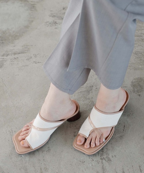 GeeRA(ジーラ)の「スクエアトゥトングサンダル(サンダル・レディース・ベージュ/ブラック/ブラウン・LARGE/X-LARGE/MEDIUM)」の5枚目の写真