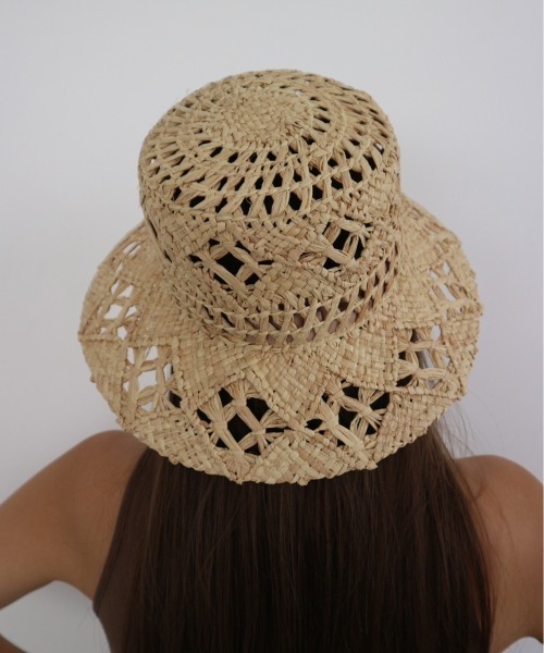 TRUNC（トランクエイティーエイト）の「Bohemian Bucket Raffia Hat（キャップ・レディース・ベージュ/ブラック・FREE）」の11枚目の写真