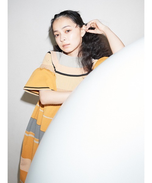 FURFUR マルチボーダー ニットワンピース FURFUR（ファーファー）の「マルチボーダー ニットワンピース