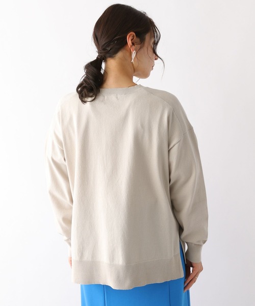 LEPSIM(レプシィム)の「12ゲージ洗えるクルーカーディガン 185800(ニット/セーター・レディース・オレンジ/ネイビー/グレイッシュベージュ・FREE)」の5枚目の写真