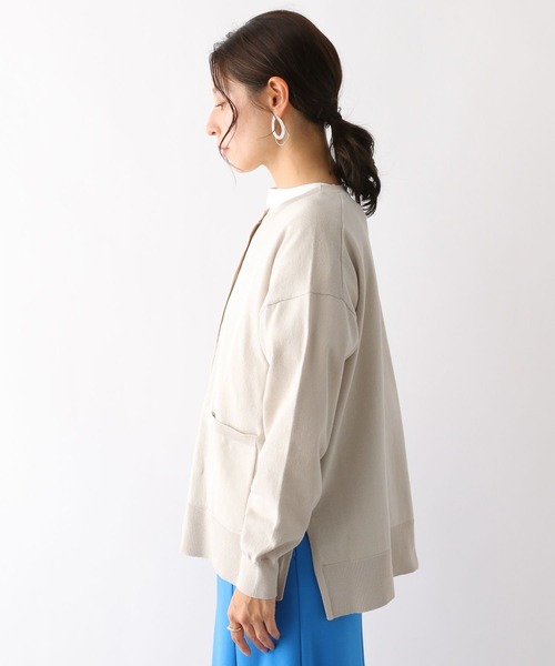 LEPSIM(レプシィム)の「12ゲージ洗えるクルーカーディガン 185800(ニット/セーター・レディース・オレンジ/ネイビー/グレイッシュベージュ・FREE)」の4枚目の写真