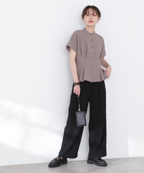 N.(N. Natural Beauty Basic)(エヌエヌナチュラルビューティーベーシック)の「◆ウエストタック麻調ブラウス(シャツ/ブラウス・レディース・ブラウン/オフホワイト/グリーン・MEDIUM)」の19枚目の写真