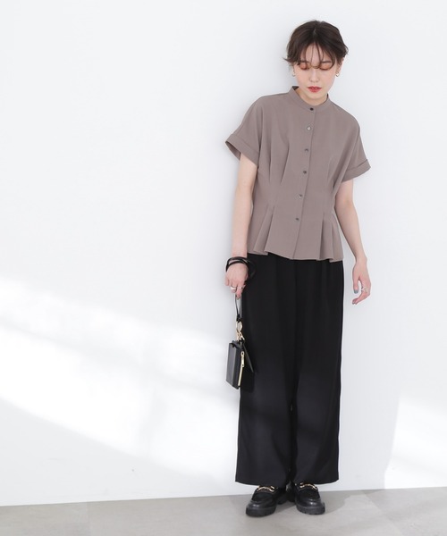 N.(N. Natural Beauty Basic)(エヌエヌナチュラルビューティーベーシック)の「◆ウエストタック麻調ブラウス(シャツ/ブラウス・レディース・ブラウン/オフホワイト/グリーン・MEDIUM)」の14枚目の写真