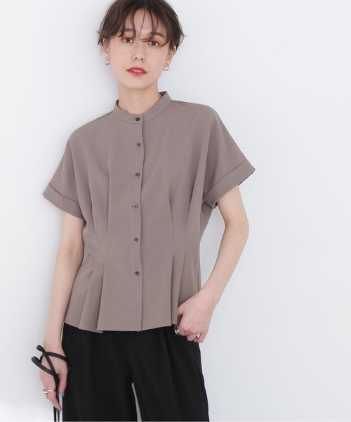 N.(N. Natural Beauty Basic)(エヌエヌナチュラルビューティーベーシック)の「◆ウエストタック麻調ブラウス(シャツ/ブラウス・レディース・ブラウン/オフホワイト/グリーン・MEDIUM)」の11枚目の写真