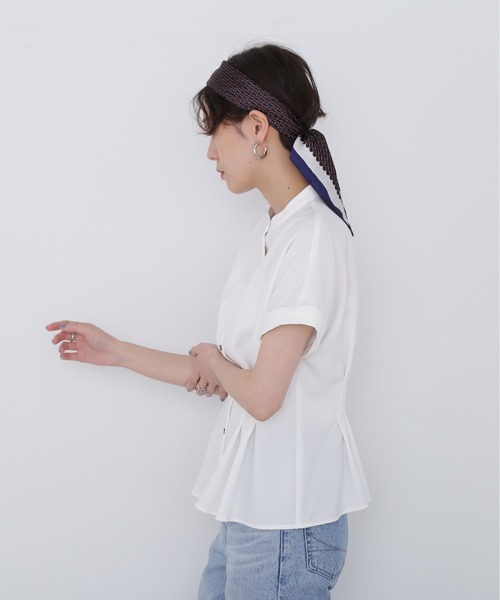 N.(N. Natural Beauty Basic)(エヌエヌナチュラルビューティーベーシック)の「◆ウエストタック麻調ブラウス(シャツ/ブラウス・レディース・ブラウン/オフホワイト/グリーン・MEDIUM)」の12枚目の写真
