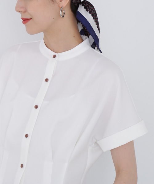 N.(N. Natural Beauty Basic)(エヌエヌナチュラルビューティーベーシック)の「◆ウエストタック麻調ブラウス(シャツ/ブラウス・レディース・ブラウン/オフホワイト/グリーン・MEDIUM)」の18枚目の写真