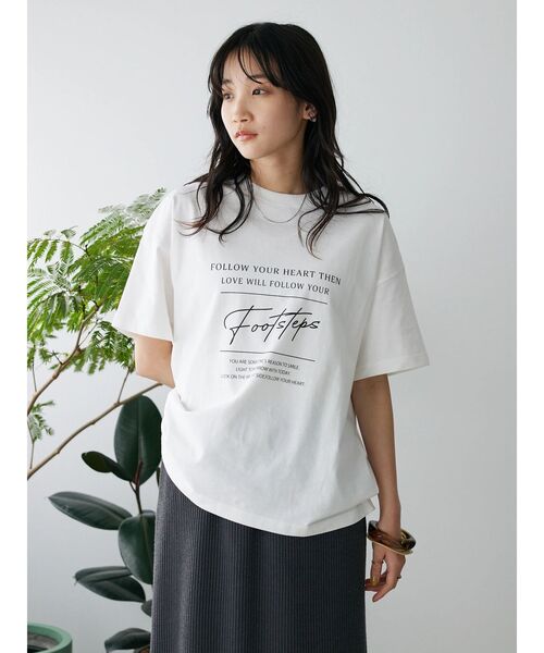 CRAFT STANDARD BOUTIQUE(クラフトスタンダードブティック)の「FOOTSTEPS tee(Tシャツ/カットソー・レディース・ホワイト/モカ/ネイビー・M/L)」の20枚目の写真