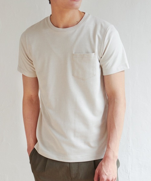 ikka(イッカ)の「ライトダンボールWフェイスT(Tシャツ/カットソー・メンズ・ブラック/グリーン/ホワイト/ネイビー/ベージュ/オレンジ・M/L/XL/S)」の2枚目の写真
