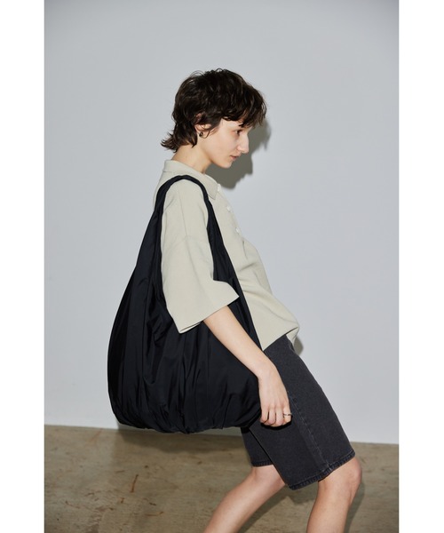 【専用】少し大きめタック入りバッグ トートバッグ 大きめ レディース A4 2way PUレザー 台形 仕切り