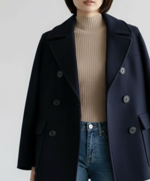 セール】リブプチハイネックノースリーブニットトップ（ニット