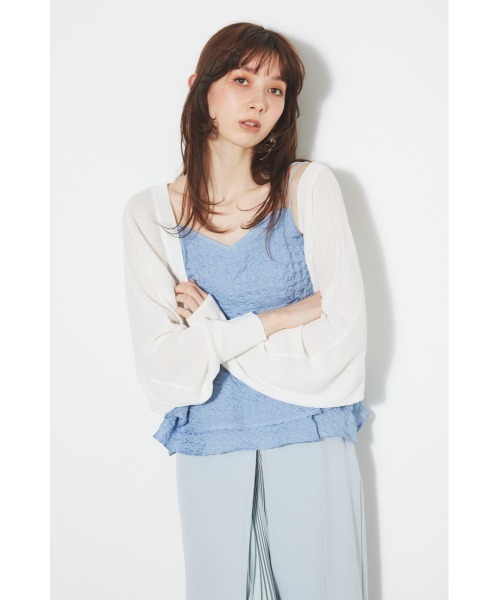 rienda（リエンダ）の「バックベルトボレロ 春服（カーディガン/ボレロ・レディース・ホワイト/ライトパープル/ベージュ/ブラック・FREE）」の2枚目の写真