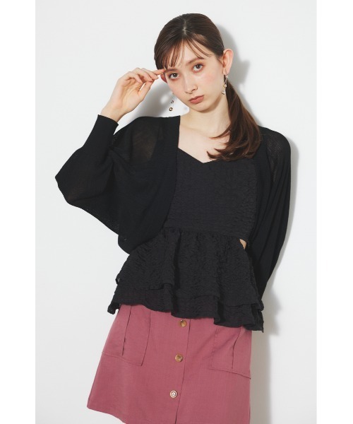 rienda（リエンダ）の「バックベルトボレロ 春服（カーディガン/ボレロ・レディース・ホワイト/ライトパープル/ベージュ/ブラック・FREE）」の3枚目の写真