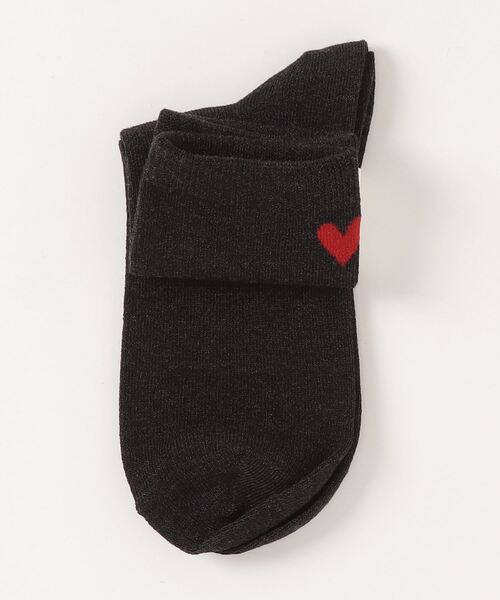 SHIZUTA（シズタ）の「SZT:後ろ バックハート　クルーソックス（ソックス/靴下・レディース・ホワイト/チャコールグレー/ブラック・FREE）」の14枚目の写真