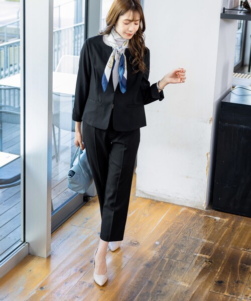 Tiaclasse(ティアクラッセ)の「【セットアップ可・洗える】麻調薄地ストレートパンツ(スラックス・レディース・ブラック/グレイッシュベージュ/グレー・S/M/L)」の18枚目の写真