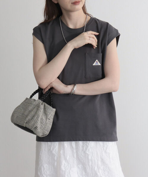 GEVACO（ゲバコ）の「【GEVACO/ゲバコ】ヘビー天竺フレンチスリーブＴシャツ（Tシャツ/カットソー・レディース・サックスブルー/ベージュ/サーモンピンク/オフホワイト/チャコールグレー・38/36）」の10枚目の写真