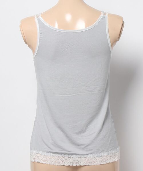 Doux archives(ドゥアルシーヴ)の「レーヨンレースキャミ(キャミソール・レディース・グレー/オフホワイト/ブラック・FREE)」の4枚目の写真