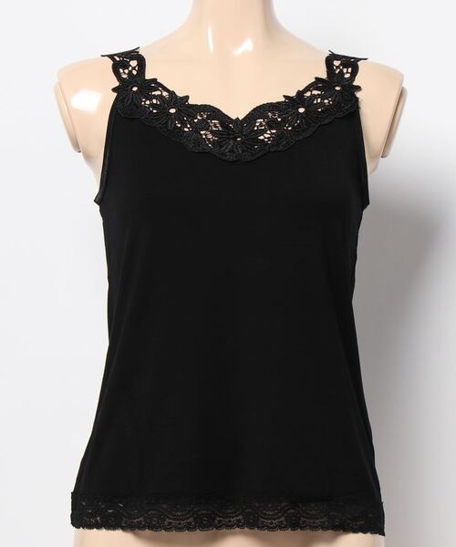 Doux archives(ドゥアルシーヴ)の「レーヨンレースキャミ(キャミソール・レディース・グレー/オフホワイト/ブラック・FREE)」の10枚目の写真