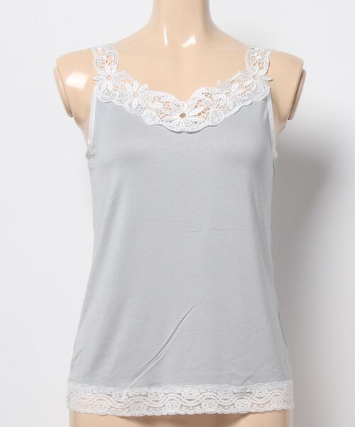 Doux archives(ドゥアルシーヴ)の「レーヨンレースキャミ(キャミソール・レディース・グレー/オフホワイト/ブラック・FREE)」の11枚目の写真