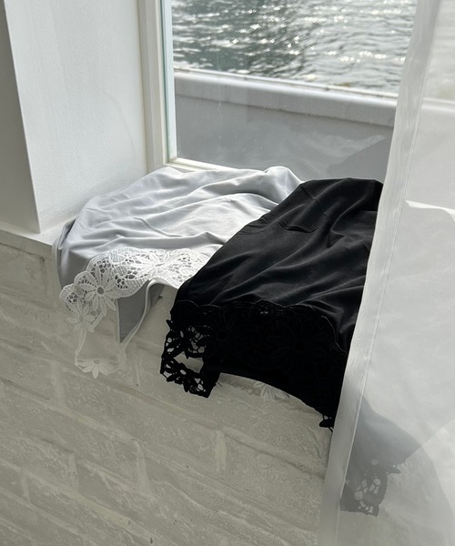 Doux archives(ドゥアルシーヴ)の「レーヨンレースキャミ(キャミソール・レディース・グレー/オフホワイト/ブラック・FREE)」の7枚目の写真