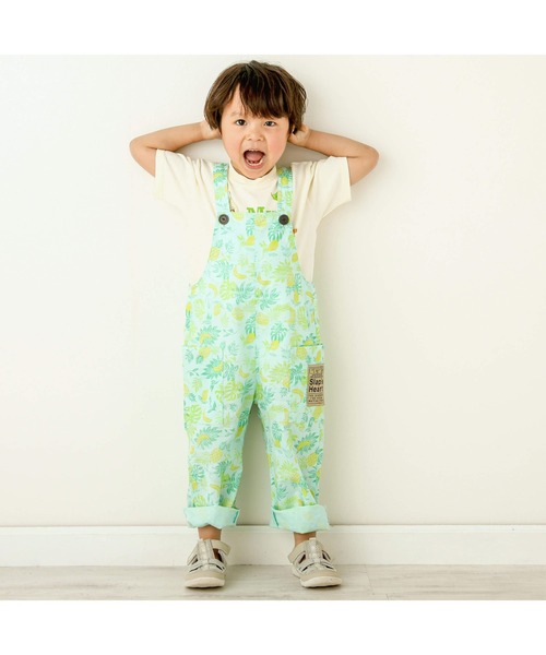 SLAP SLIP（スラップスリップ）の「【お揃い】綿麻フルーツ柄アニマルサファリ柄サロペット(80~120cm)（つなぎ/オールインワン・キッズ・グリーン系その他/ブルー系その他・120/90/80/100/110）」の18枚目の写真
