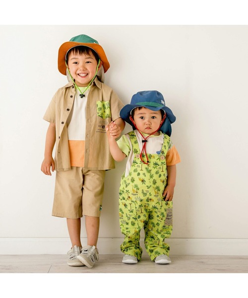SLAP SLIP（スラップスリップ）の「【お揃い】綿麻フルーツ柄アニマルサファリ柄サロペット(80~120cm)（つなぎ/オールインワン・キッズ・グリーン系その他/ブルー系その他・120/90/80/100/110）」の8枚目の写真