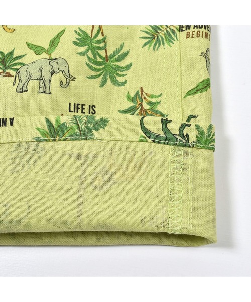 SLAP SLIP（スラップスリップ）の「【お揃い】綿麻フルーツ柄アニマルサファリ柄サロペット(80~120cm)（つなぎ/オールインワン・キッズ・グリーン系その他/ブルー系その他・120/90/80/100/110）」の13枚目の写真