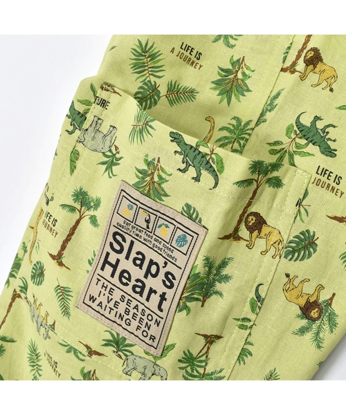 SLAP SLIP（スラップスリップ）の「【お揃い】綿麻フルーツ柄アニマルサファリ柄サロペット(80~120cm)（つなぎ/オールインワン・キッズ・グリーン系その他/ブルー系その他・120/90/80/100/110）」の7枚目の写真