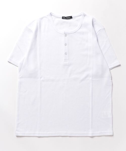 STYLEBLOCK（スタイルブロック）の「TCワッフル3Bヘンリー半袖Tシャツ（Tシャツ/カットソー・メンズ・ホワイト/杢グレー/ブラック/グレイッシュベージュ・L/M/LL）」の6枚目の写真