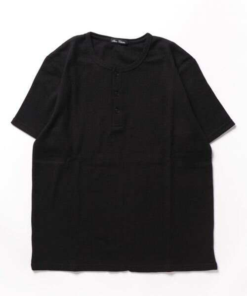 STYLEBLOCK（スタイルブロック）の「TCワッフル3Bヘンリー半袖Tシャツ（Tシャツ/カットソー・メンズ・ホワイト/杢グレー/ブラック/グレイッシュベージュ・L/M/LL）」の7枚目の写真