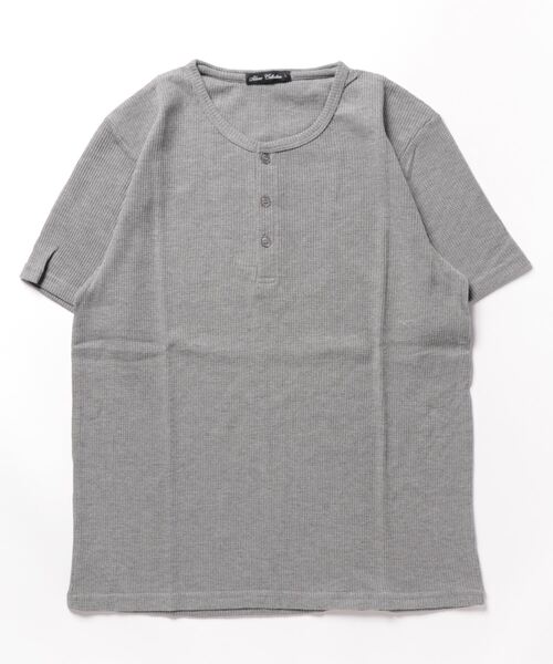 STYLEBLOCK（スタイルブロック）の「TCワッフル3Bヘンリー半袖Tシャツ（Tシャツ/カットソー・メンズ・ホワイト/杢グレー/ブラック/グレイッシュベージュ・L/M/LL）」の8枚目の写真