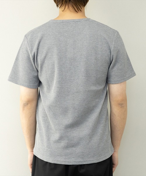 STYLEBLOCK（スタイルブロック）の「TCワッフル3Bヘンリー半袖Tシャツ（Tシャツ/カットソー・メンズ・ホワイト/杢グレー/ブラック/グレイッシュベージュ・L/M/LL）」の10枚目の写真
