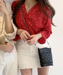 ハート柄シフォンシャツ