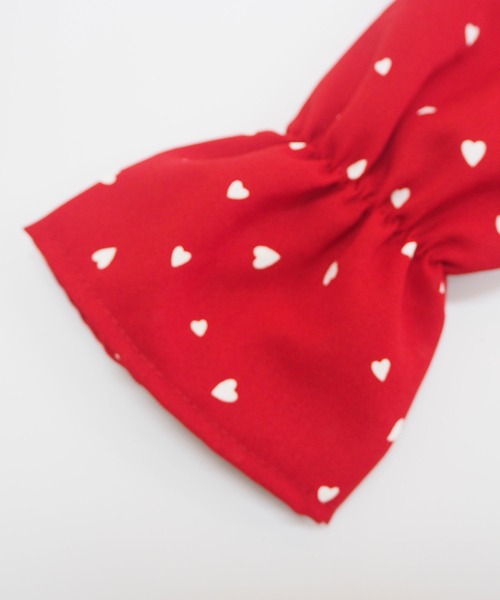 DiamondHearts（ダイヤモンドハーツ）の「ハート柄シフォンシャツ（シャツ/ブラウス・レディース・ブラック/ベージュ/レッド・MEDIUM/LARGE/X-LARGE）」の8枚目の写真