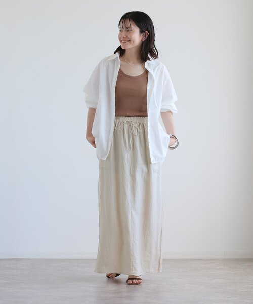 IENA（イエナ）の「リネントラペーズイージースカート（スカート