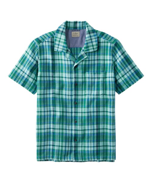 L.L.Bean(エルエルビーン)の「ラギッド・ワッフル・シャツ、トラディショナル・フィット(ゆったりフィット)半袖 プラッド 米国フィット・レギュラー(シャツ/ブラウス・メンズ・ブルー系その他/オレンジ系その他・SMALL/MEDIUM/LARGE/X-LARGE)」の6枚目の写真