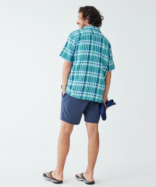 L.L.Bean(エルエルビーン)の「ラギッド・ワッフル・シャツ、トラディショナル・フィット(ゆったりフィット)半袖 プラッド 米国フィット・レギュラー(シャツ/ブラウス・メンズ・ブルー系その他/オレンジ系その他・SMALL/MEDIUM/LARGE/X-LARGE)」の8枚目の写真
