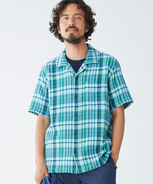 L.L.Bean(エルエルビーン)の「ラギッド・ワッフル・シャツ、トラディショナル・フィット(ゆったりフィット)半袖 プラッド 米国フィット・レギュラー(シャツ/ブラウス・メンズ・ブルー系その他/オレンジ系その他・SMALL/MEDIUM/LARGE/X-LARGE)」の11枚目の写真