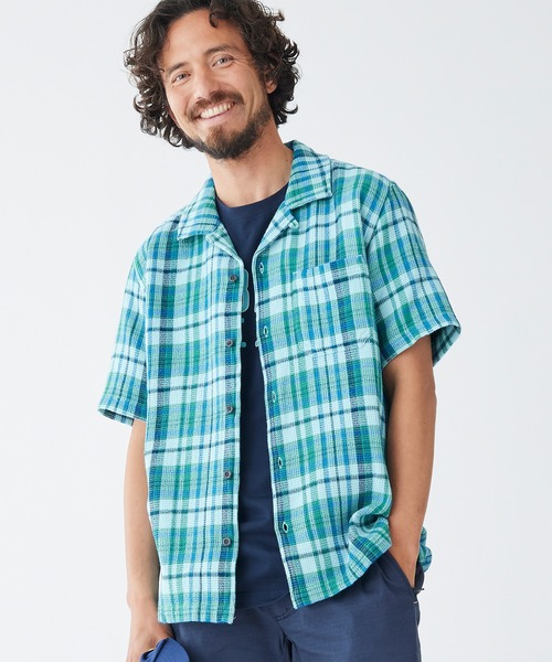 L.L.Bean(エルエルビーン)の「ラギッド・ワッフル・シャツ、トラディショナル・フィット(ゆったりフィット)半袖 プラッド 米国フィット・レギュラー(シャツ/ブラウス・メンズ・ブルー系その他/オレンジ系その他・SMALL/MEDIUM/LARGE/X-LARGE)」の10枚目の写真