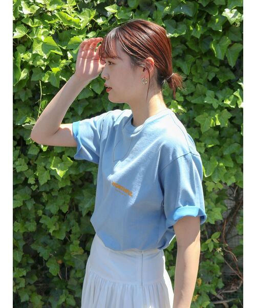 Ungrid（アングリッド）の「ヴィンテージウォッシュカラーTee（Tシャツ/カットソー・レディース・オレンジ/ブルー/ピンク/チャコールグレー・FREE）」の3枚目の写真