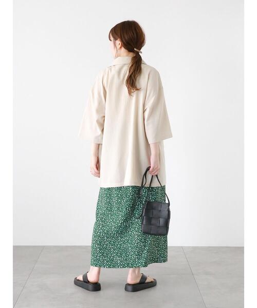 ehka sopo（エヘカソポ）の「ダブルブレスト半袖ジャケット(セットアップ可)（ノーカラージャケット・レディース・カーキ/ベージュ/モカ・F）」の13枚目の写真