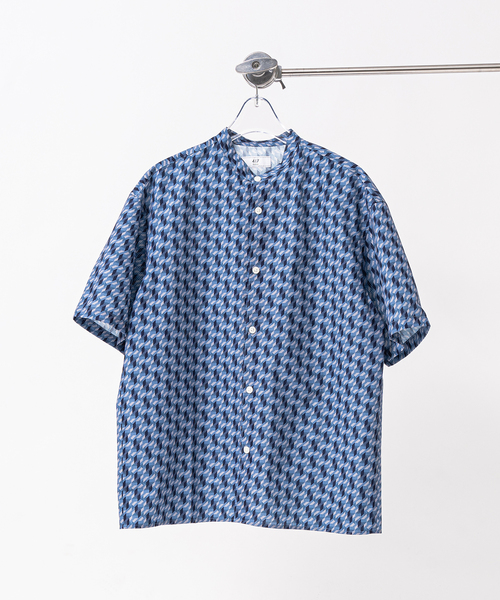 417 EDIFICE(フォーワンセブンエディフィス)の「【AIR RIP/エアリップ】パターンショートスリーブシャツ(シャツ/ブラウス・メンズ・オレンジ/ライトグリーン/アイボリー/ブルー・SMALL/MEDIUM/LARGE)」の3枚目の写真