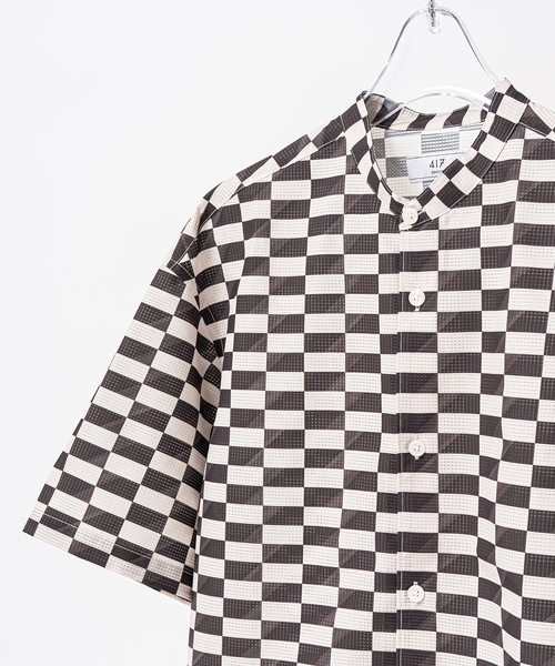 417 EDIFICE(フォーワンセブンエディフィス)の「【AIR RIP/エアリップ】パターンショートスリーブシャツ(シャツ/ブラウス・メンズ・オレンジ/ライトグリーン/アイボリー/ブルー・SMALL/MEDIUM/LARGE)」の1枚目の写真