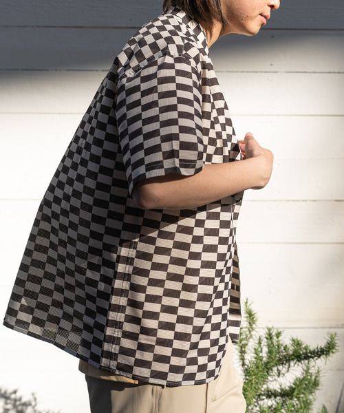 417 EDIFICE(フォーワンセブンエディフィス)の「【AIR RIP/エアリップ】パターンショートスリーブシャツ(シャツ/ブラウス・メンズ・オレンジ/ライトグリーン/アイボリー/ブルー・SMALL/MEDIUM/LARGE)」の9枚目の写真