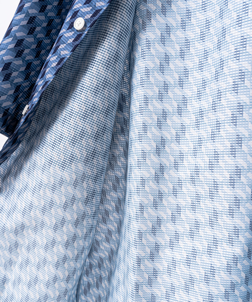 417 EDIFICE(フォーワンセブンエディフィス)の「【AIR RIP/エアリップ】パターンショートスリーブシャツ(シャツ/ブラウス・メンズ・オレンジ/ライトグリーン/アイボリー/ブルー・SMALL/MEDIUM/LARGE)」の6枚目の写真