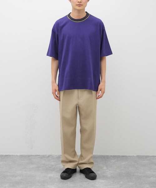 JOURNAL STANDARD（ジャーナルスタンダード）の「ジャガード クルーネックカットソー（Tシャツ/カットソー・メンズ・ホワイト/チャコールグレー/ブラック/パープル・MEDIUM/LARGE）」の5枚目の写真