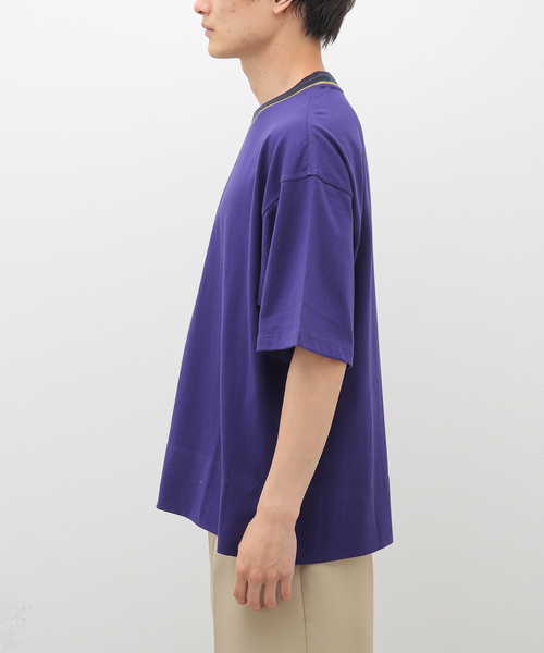 JOURNAL STANDARD（ジャーナルスタンダード）の「ジャガード クルーネックカットソー（Tシャツ/カットソー・メンズ・ホワイト/チャコールグレー/ブラック/パープル・MEDIUM/LARGE）」の7枚目の写真